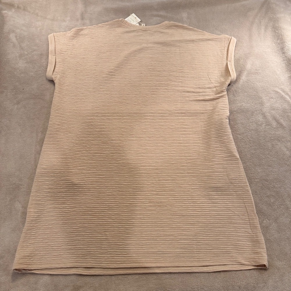 NWT Neutral Textured Shift Dress Coastal Quiet Luxury Minimalist Resort 2XL - Picture 9 of 10